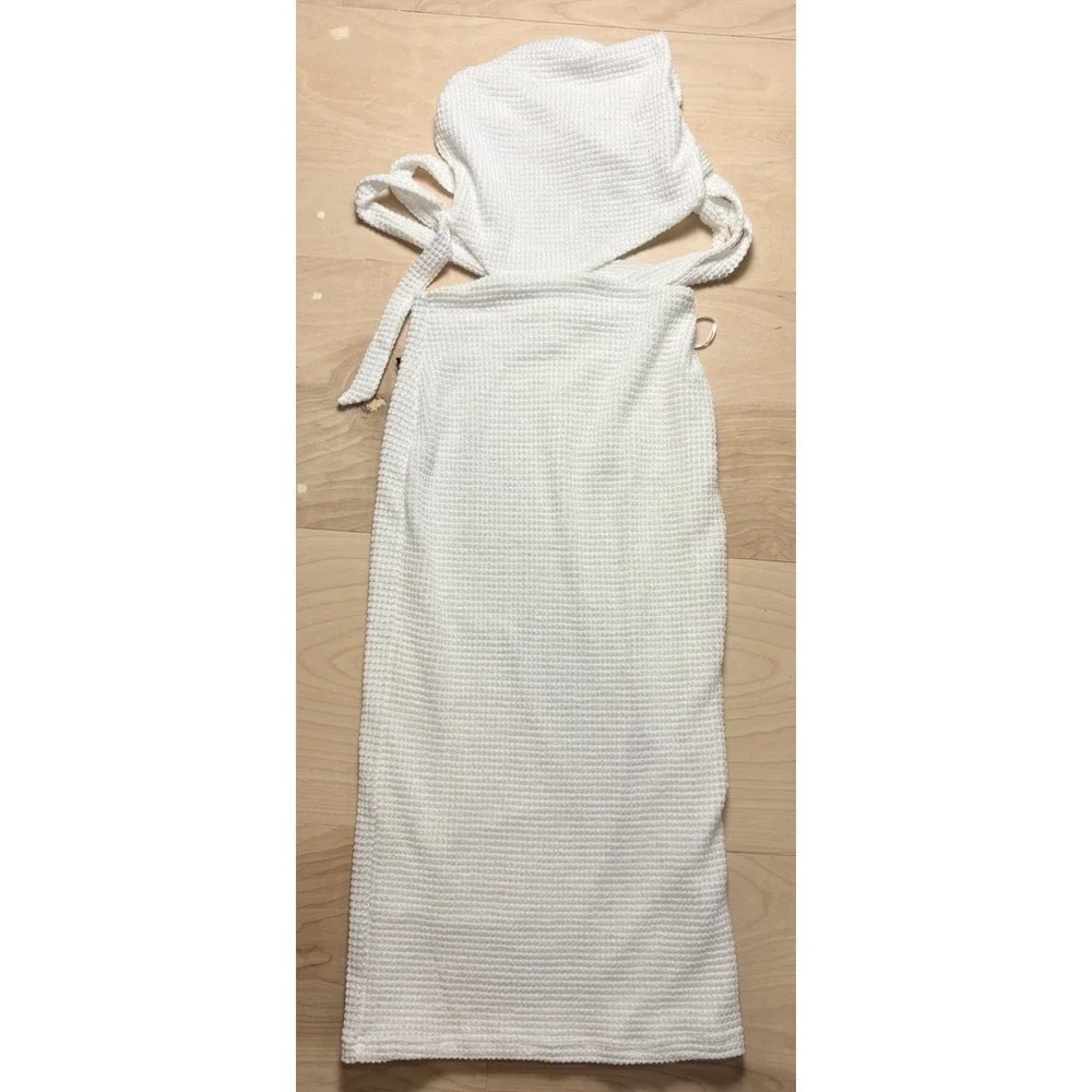 Sabo Strappy Backless Carolina Dress Small White NWT  Minimalist Resort Stretch